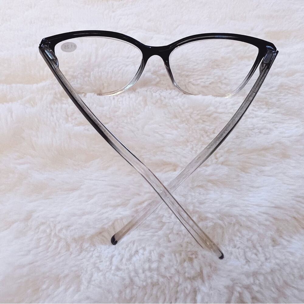 Emma Clear & Black Two Tone Reader Glasses - Picture 6 of 14